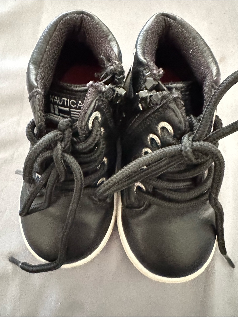 Nautica Kids Black High-Top Sneakers with White Trim